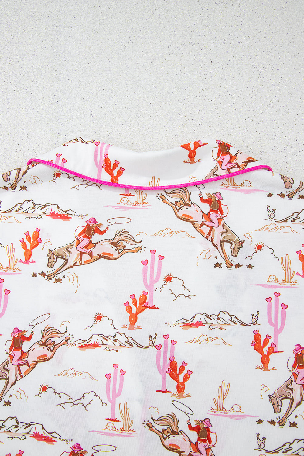 White Cowgirl Country Print Pajamas Set