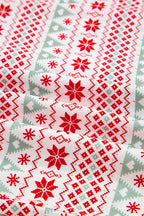 White Christmas Pattern Print Shirt Style Long 2pcs Pajama Set