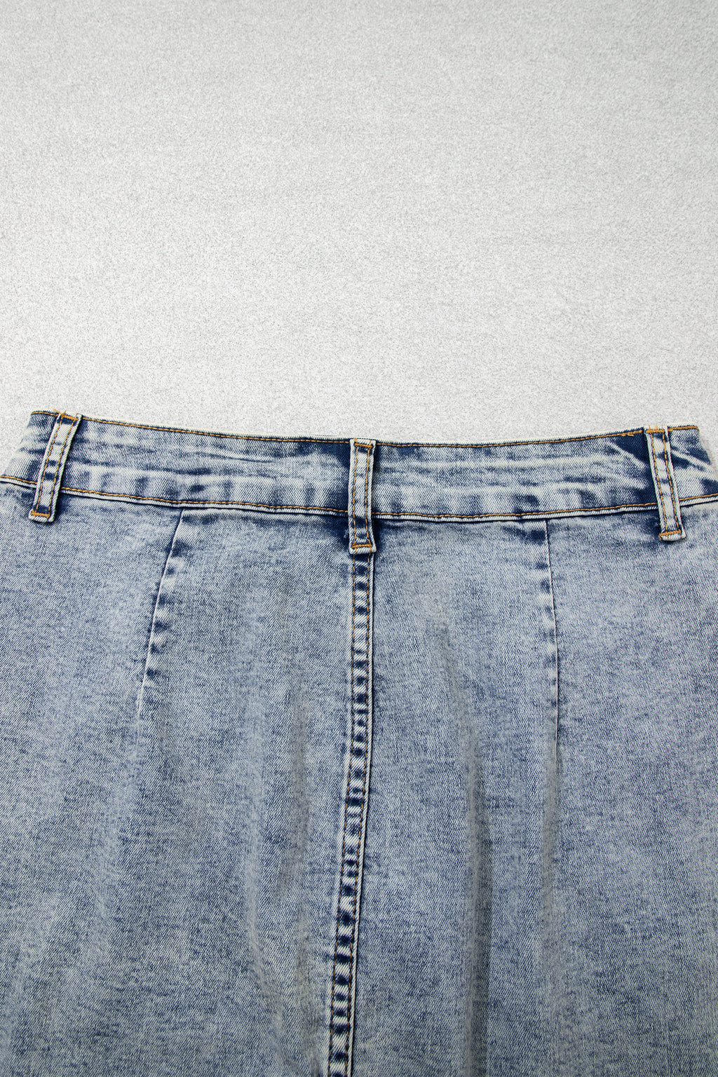 Myosotis Scalloped Detail Button Front Short Denim Skirt