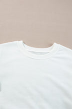 White French Terry Color Block Long Sleeve Top