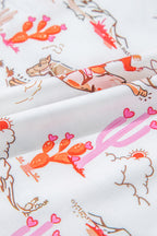 White Cowgirl Country Print Pajamas Set