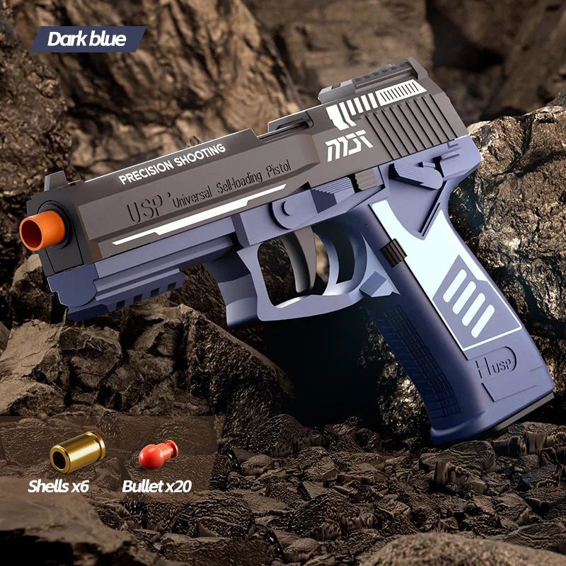 M92 2011 Toy Gun Education Pistol Model Continuous Shell Throwing Soft Bullet Launcher Outdoor Shoot Games for Children Gift