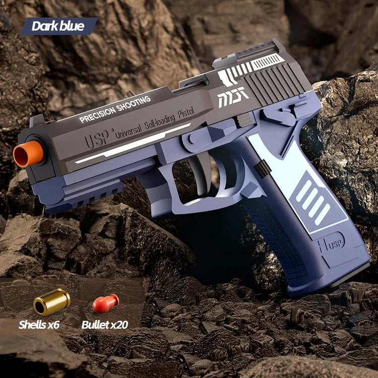 M92 2011 Toy Gun Education Pistol Model Continuous Shell Throwing Soft Bullet Launcher Outdoor Shoot Games for Children Gift