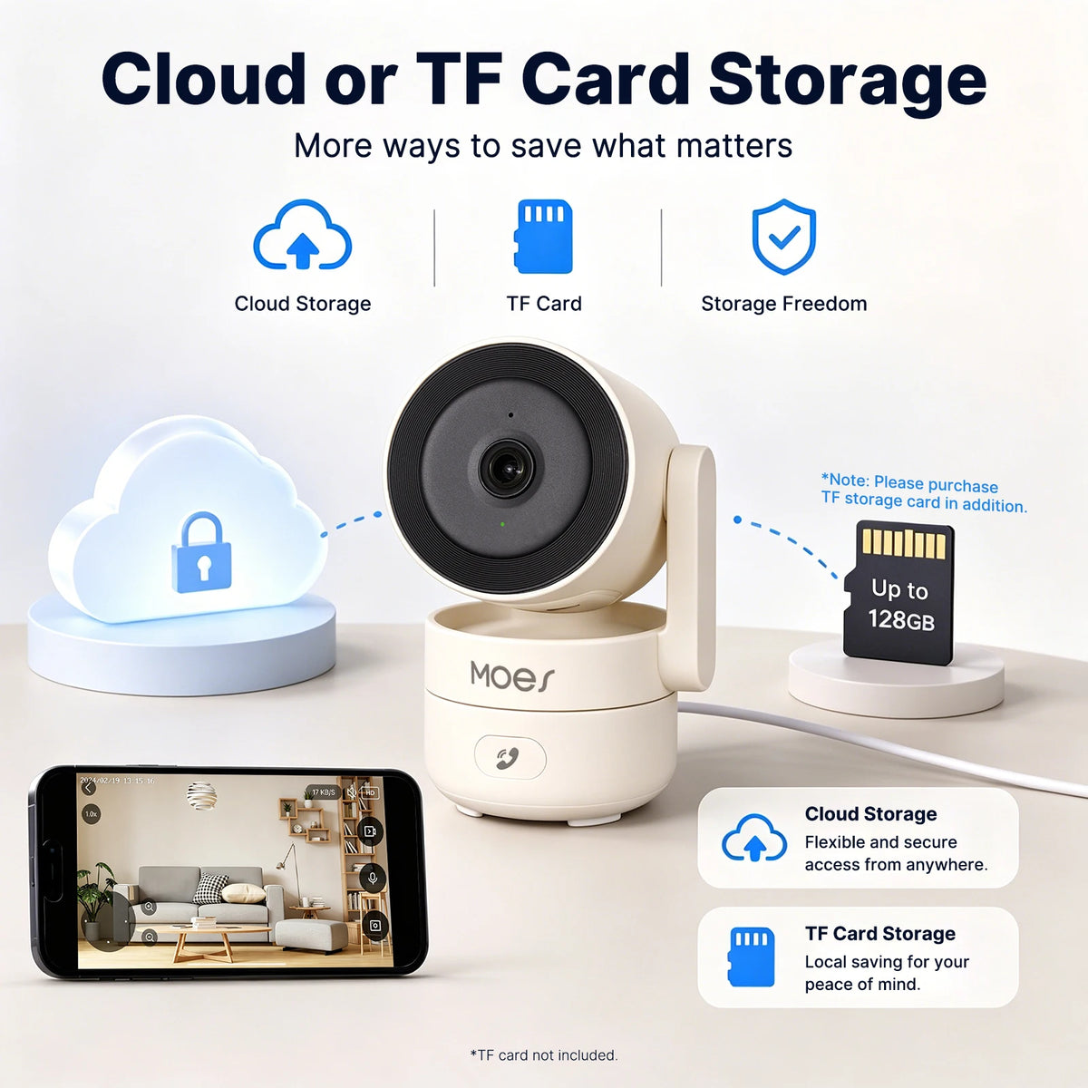 MOES Tuya WiFi Indoor Pan/Tilt Smart Security Camera 4MP HD Infrared Night Vision Motion Sound Detection Monitor Surveillance