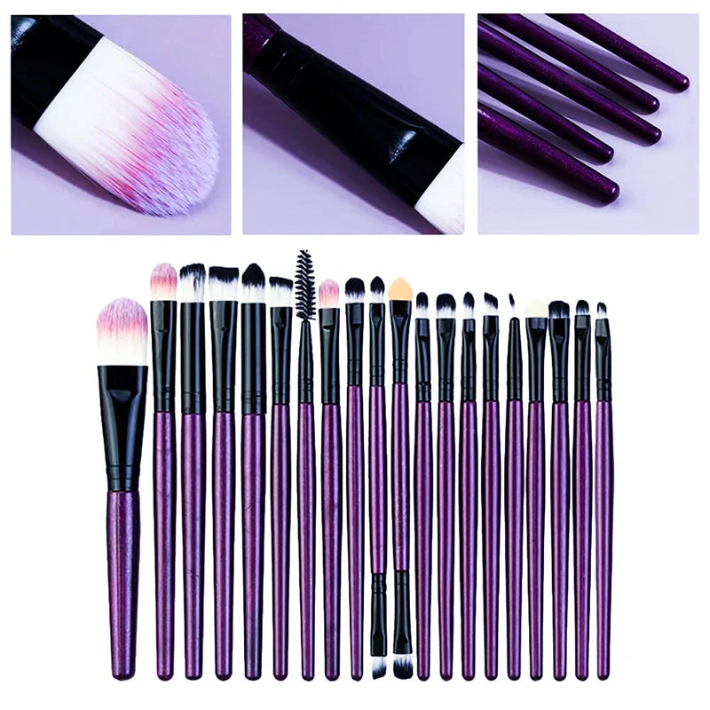20Pcs Makeup Brushes Set Eyeliner Brush Blending Brush Makeup Brush for Cheeks Eye Cosmetic Foundation Brush with Makeup Sponge