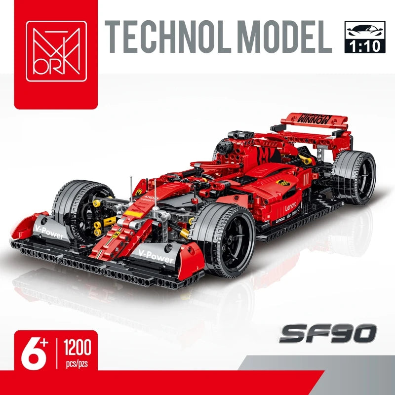 1200Pcs Super Racing Car Building Blocks Model Red Classic Sports Creative 3D Desktop Decor Christmas Holiday Gift Adults Kids