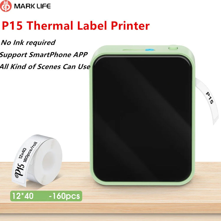 Marklife P15 Wireless Bluetooth Label Printer Portable Thermal Printer Similar as D11 D110 D101 Label Machine Mini Label Maker