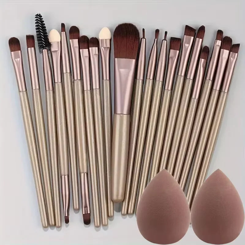 20Pcs Makeup Brushes Set Eyeliner Brush Blending Brush Makeup Brush for Cheeks Eye Cosmetic Foundation Brush with Makeup Sponge