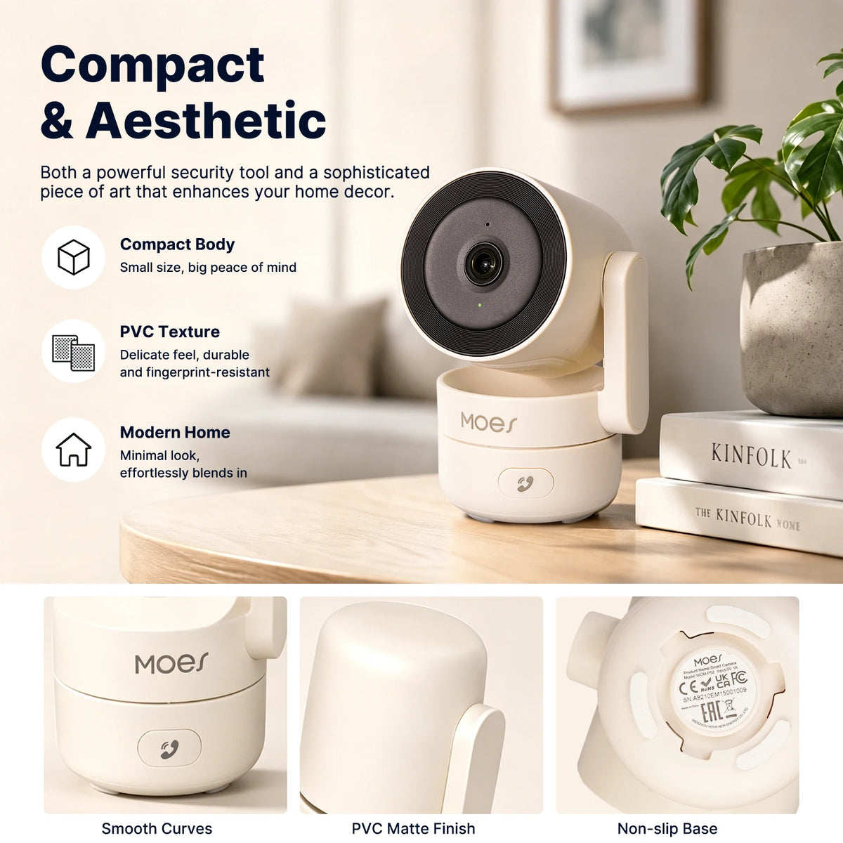 MOES Tuya WiFi Indoor Pan/Tilt Smart Security Camera 4MP HD Infrared Night Vision Motion Sound Detection Monitor Surveillance