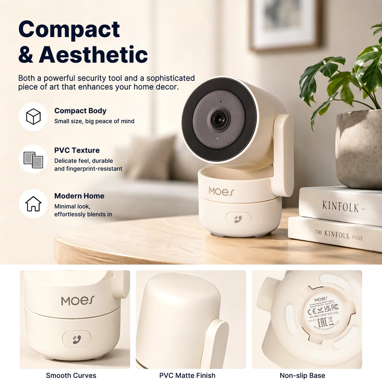 MOES Tuya WiFi Indoor Pan/Tilt Smart Security Camera 4MP HD Infrared Night Vision Motion Sound Detection Monitor Surveillance