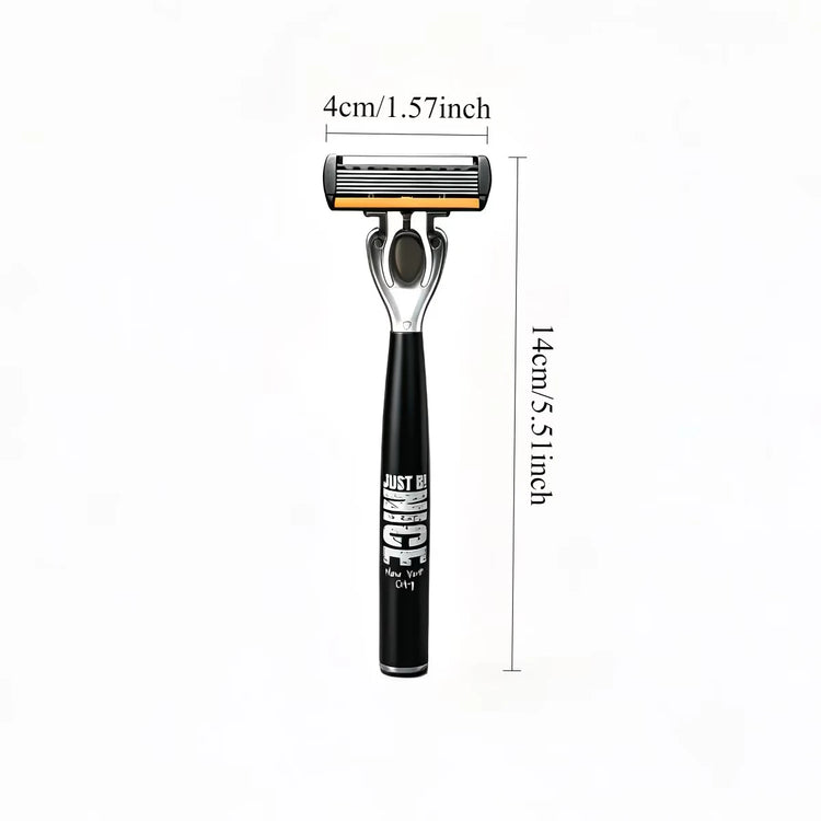 Men's Manual Safety Razor Set, featuring 6-layer stainless steel blades and an aloe vera lubricating strip | perfect as a gift.