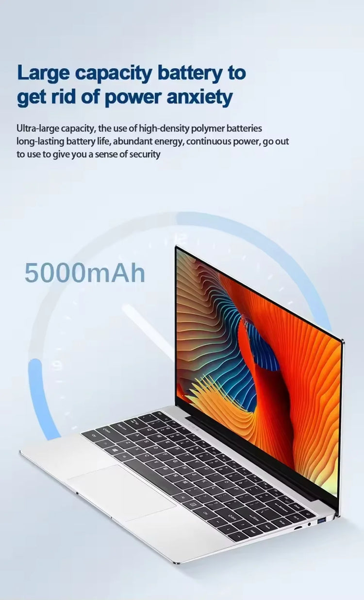 2026 New Laptop Computer Windows 11 Intel Atom X7 A3950 Notebook PC Gamer 12GB RAM 512GB 1TB SSD 1920*1080 Office Computer