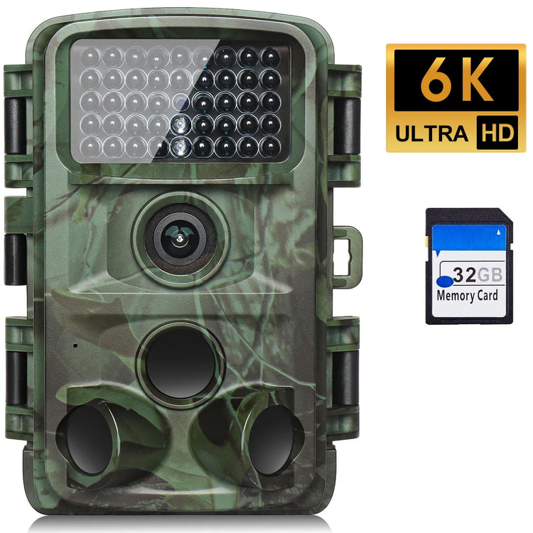 Trail Camera 4K 32MP Night Photo Video Multifunction Outdoor Hunting Animal Observation Monitor IP66 Waterproof Hunting Camera