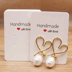 50pc Paper Earring Handmade Style Earring Card 5x5cm/3x3cm/5x9cm/5x6.5cm/5x7cm Brown/White DIY Jewelry Package Card