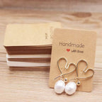 50pc Paper Earring Handmade Style Earring Card 5x5cm/3x3cm/5x9cm/5x6.5cm/5x7cm Brown/White DIY Jewelry Package Card