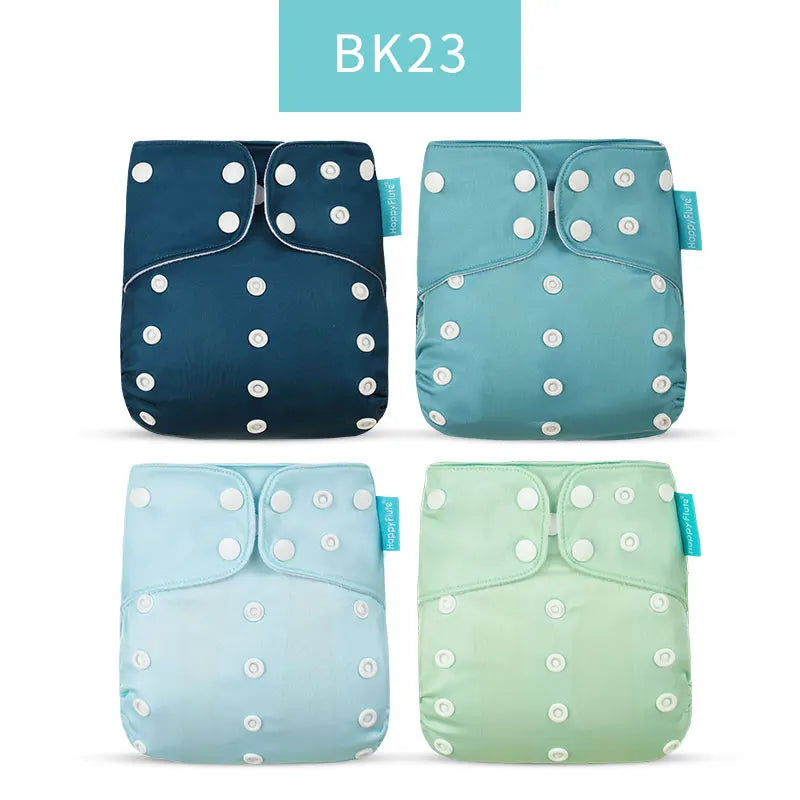 Happyflute New Desig Hot Sale 4Pcs OS Pocket Diaper Washable&Reusable Absorbent Ecological Diaper Cover Adjustable Baby Nappy