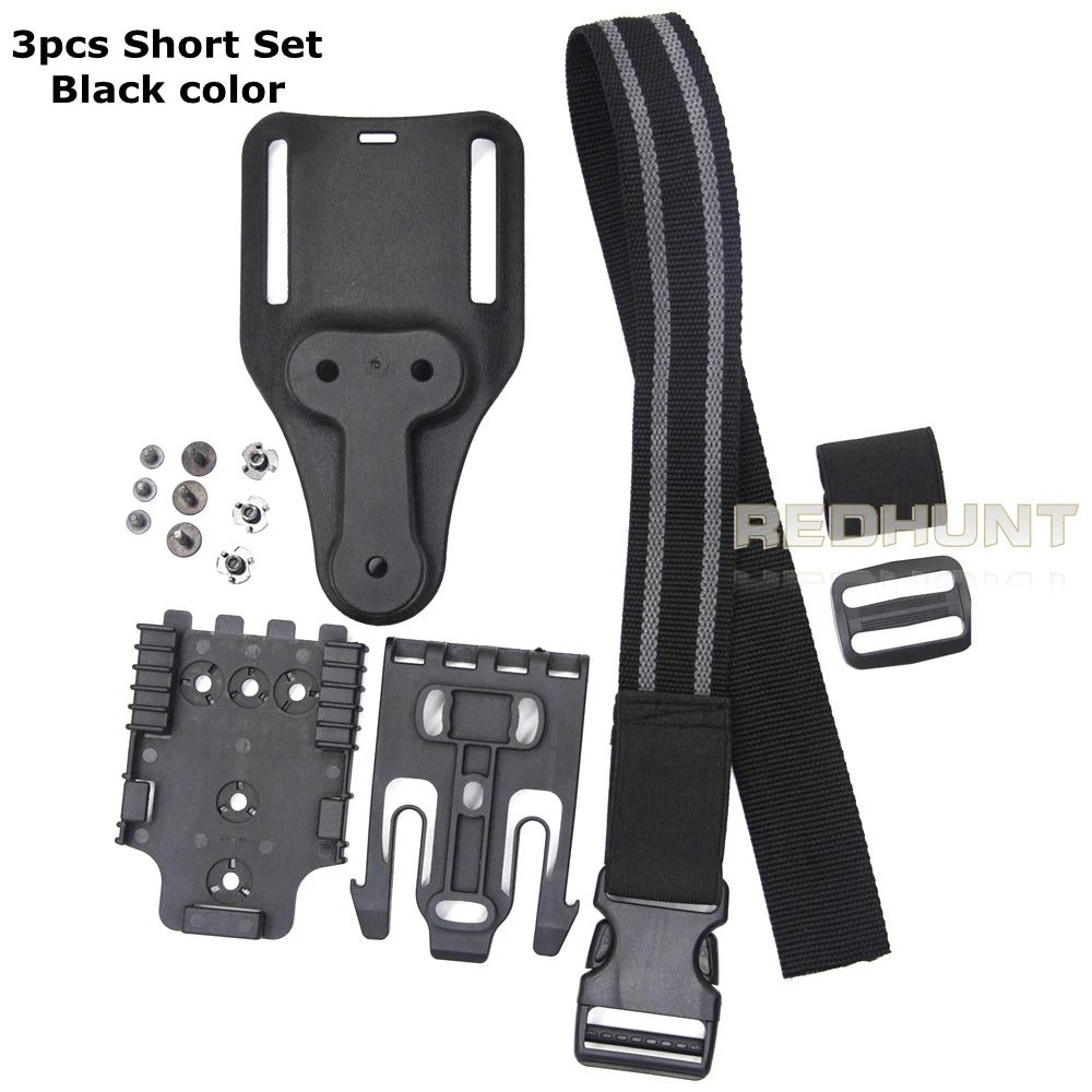 Tactical Drop Leg Holster QLS 19 22 Mid-low Belt Holster Loop Universal Pistol Holster Elactic Thigh Strap for Hunting