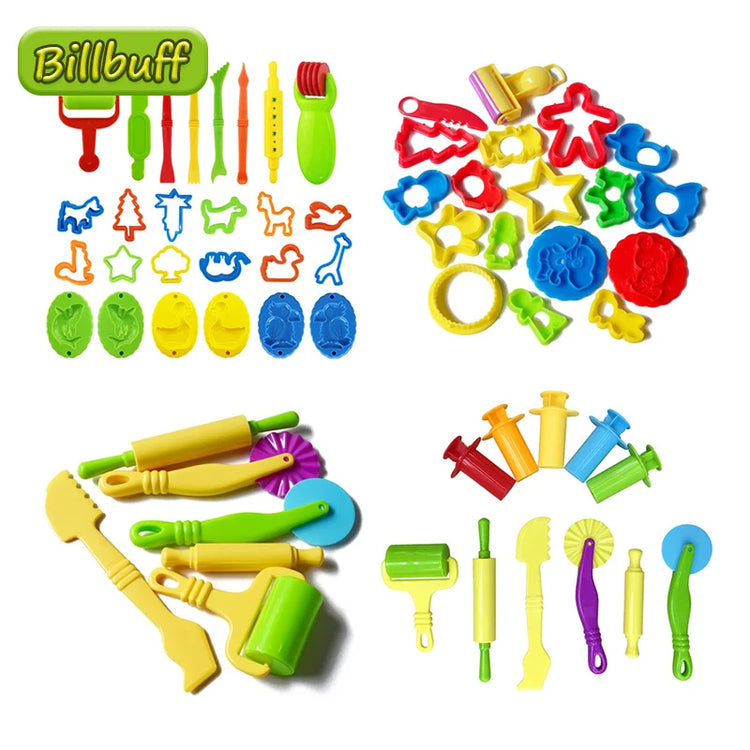 Hot Sale DIY Slime Play Dough Tools Accessories Plasticine Mold Modeling Clay Kit Slime Plastic Set Cutters Moulds Toy for  Kids