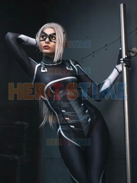 The Heist Black Cat Cosplay Costume Costume 3D Print Spandex Zentai Bodysuit Halloween Costume for Woman with Mask
