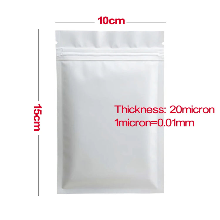 50pcs Matte Black White Heat Sealable Plastic Flat Mouth Ziplock Packaging Bag Smell Proof Aluminum Foil Mylar Ziplock Bags
