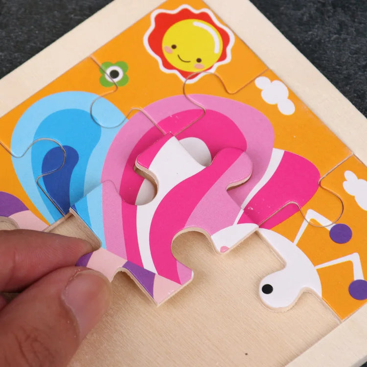 11*11cm 3D Wooden Puzzle Baby Toys Cartoon Animal Traffic Tangram Jigsaw Puzzle Early Learning Educational Toys for Children