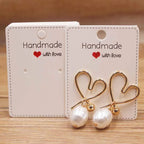 50pc Paper Earring Handmade Style Earring Card 5x5cm/3x3cm/5x9cm/5x6.5cm/5x7cm Brown/White DIY Jewelry Package Card