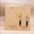 50pc Paper Earring Handmade Style Earring Card 5x5cm/3x3cm/5x9cm/5x6.5cm/5x7cm Brown/White DIY Jewelry Package Card