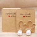 50pc Paper Earring Handmade Style Earring Card 5x5cm/3x3cm/5x9cm/5x6.5cm/5x7cm Brown/White DIY Jewelry Package Card