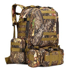 Large Volume 50L 4 In 1 Hiking Backpack Waterproof Maple Leaf Bionic Camouflage Hunting Fishing Bag Wearable Double Shoulder Bag