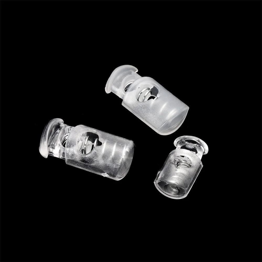 10pcs Cord Lock Plastic Stopper Cord Ends Toggles Clip Buckle Transparent Clear Frost For Shoelace Clothing DIY Bag Accessories