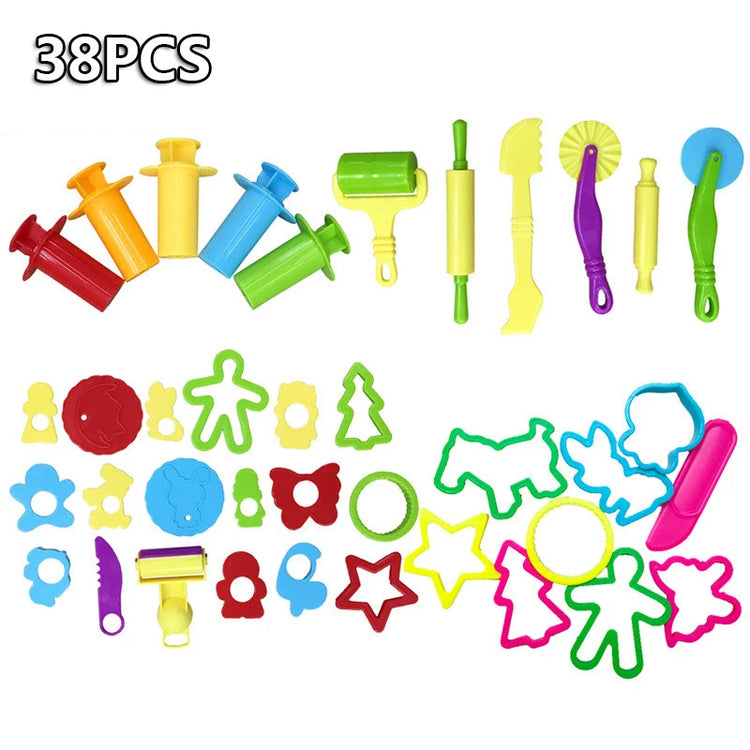 Hot Sale DIY Slime Play Dough Tools Accessories Plasticine Mold Modeling Clay Kit Slime Plastic Set Cutters Moulds Toy for  Kids