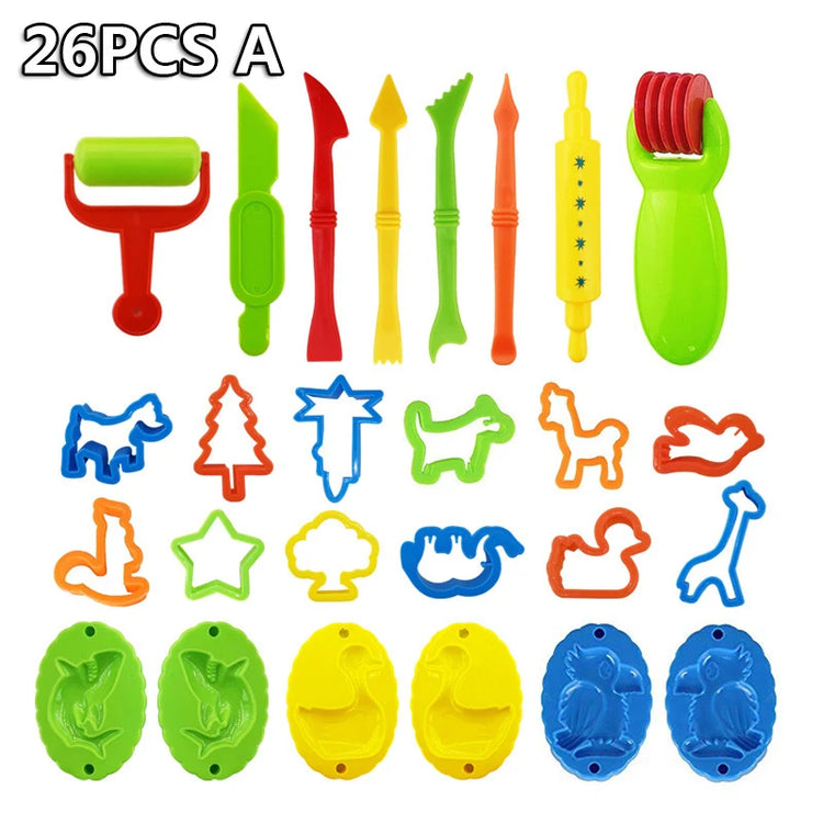 Hot Sale DIY Slime Play Dough Tools Accessories Plasticine Mold Modeling Clay Kit Slime Plastic Set Cutters Moulds Toy for  Kids