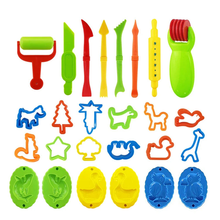 Hot Sale DIY Slime Play Dough Tools Accessories Plasticine Mold Modeling Clay Kit Slime Plastic Set Cutters Moulds Toy for  Kids
