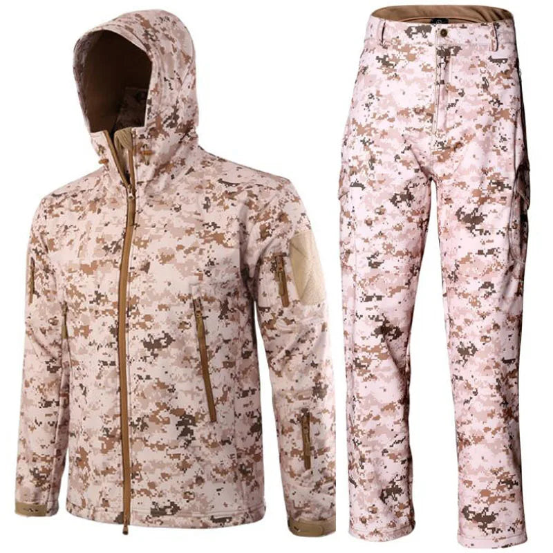 Tactics Jackets Men Outdoors Hunting Clothes Windproof Waterproof Coats Mens Camouflage Male Soft Shell Outdoor Fleece Jacket