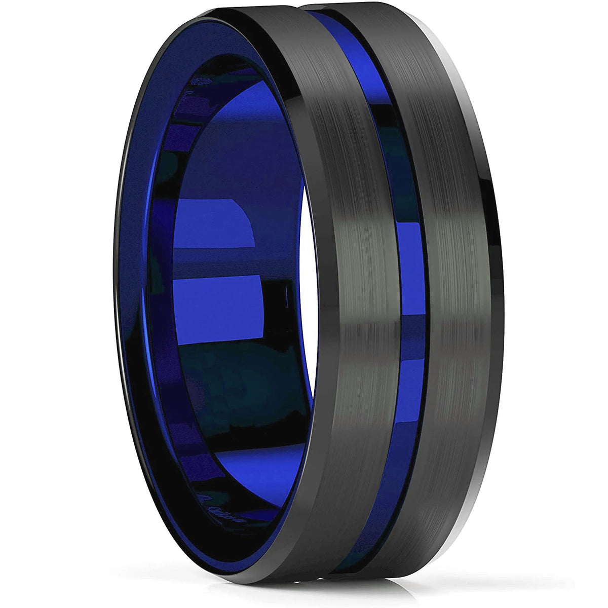 Simple 8mm Silver Color Stainless Steel Rings For Men Women Matte Finish Beveled Edge Men Wedding Rings Party Jewelry Gifts