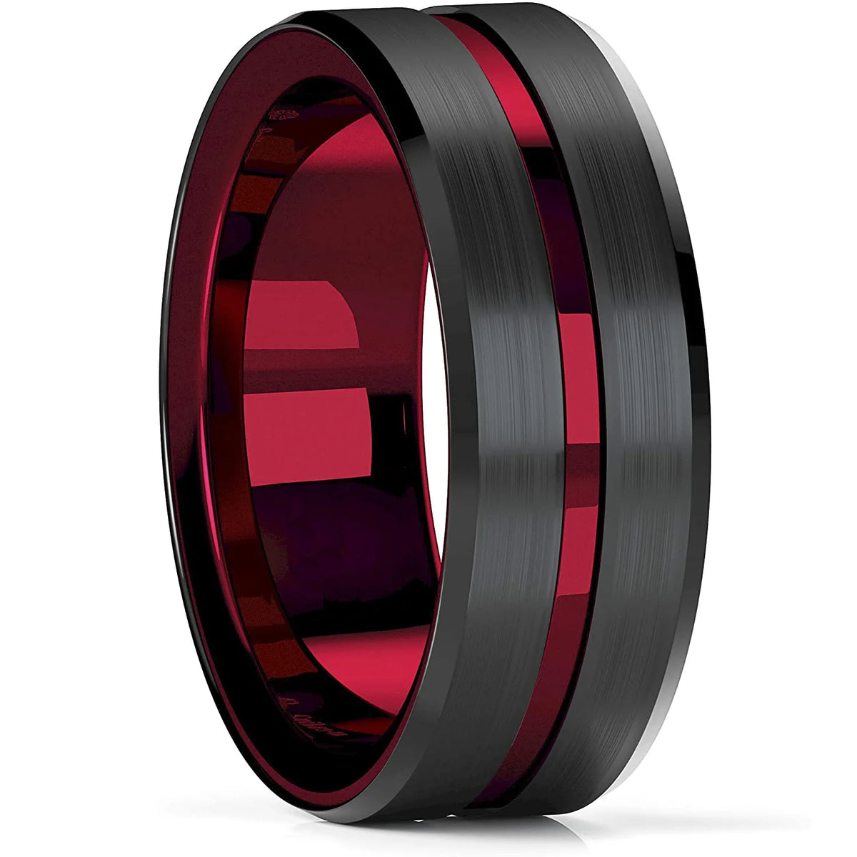 Simple 8mm Silver Color Stainless Steel Rings For Men Women Matte Finish Beveled Edge Men Wedding Rings Party Jewelry Gifts