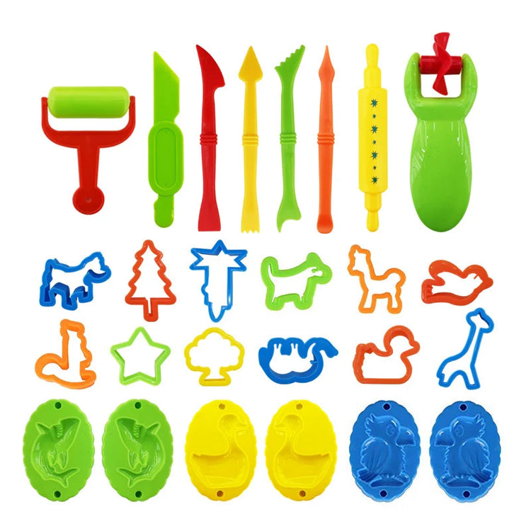 Hot Sale DIY Slime Play Dough Tools Accessories Plasticine Mold Modeling Clay Kit Slime Plastic Set Cutters Moulds Toy for  Kids