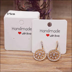 50pc Paper Earring Handmade Style Earring Card 5x5cm/3x3cm/5x9cm/5x6.5cm/5x7cm Brown/White DIY Jewelry Package Card