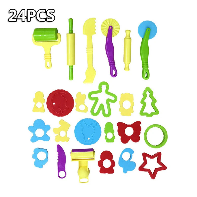 Hot Sale DIY Slime Play Dough Tools Accessories Plasticine Mold Modeling Clay Kit Slime Plastic Set Cutters Moulds Toy for  Kids