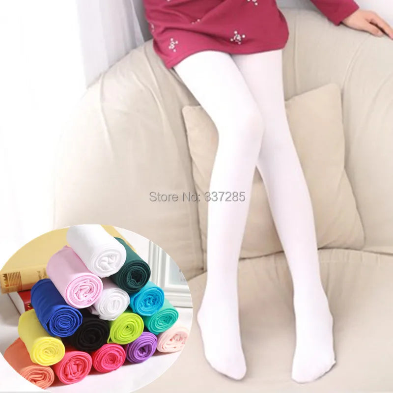 Spring/Autumn Candy Color Children Tights for Baby Girls Kids Cute Velvet Pantyhose Tights Stockings for Girls Dance Tights