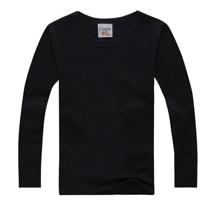 Boys Long Sleeve T Shirts For Children Spring Autumn pure color T-shirt Cotton 1 -15T Kids Clothing Baby Girls Tops Tees Clothes