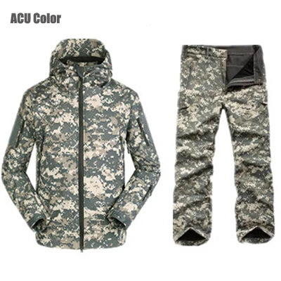 Tactics Jackets Men Outdoors Hunting Clothes Windproof Waterproof Coats Mens Camouflage Male Soft Shell Outdoor Fleece Jacket