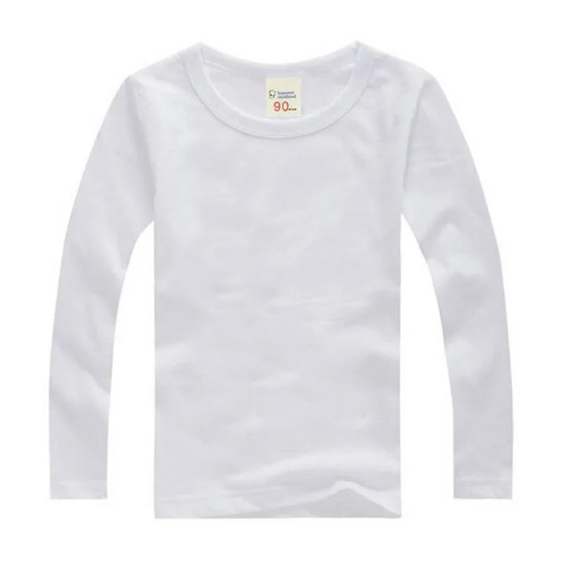 Boys Long Sleeve T Shirts For Children Spring Autumn pure color T-shirt Cotton 1 -15T Kids Clothing Baby Girls Tops Tees Clothes
