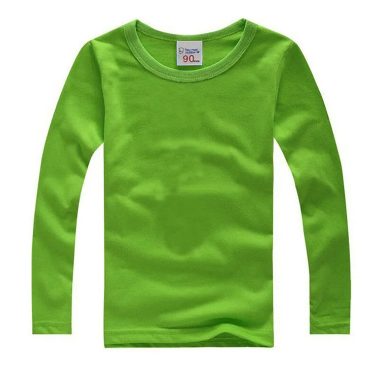 Boys Long Sleeve T Shirts For Children Spring Autumn pure color T-shirt Cotton 1 -15T Kids Clothing Baby Girls Tops Tees Clothes