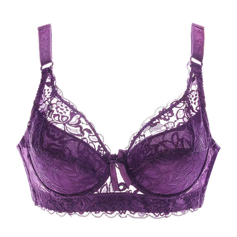 Hot Full cup thin underwear small bra plus size wireless adjustable lace Women's bra breast cover B C D cup Large size Lace Bras