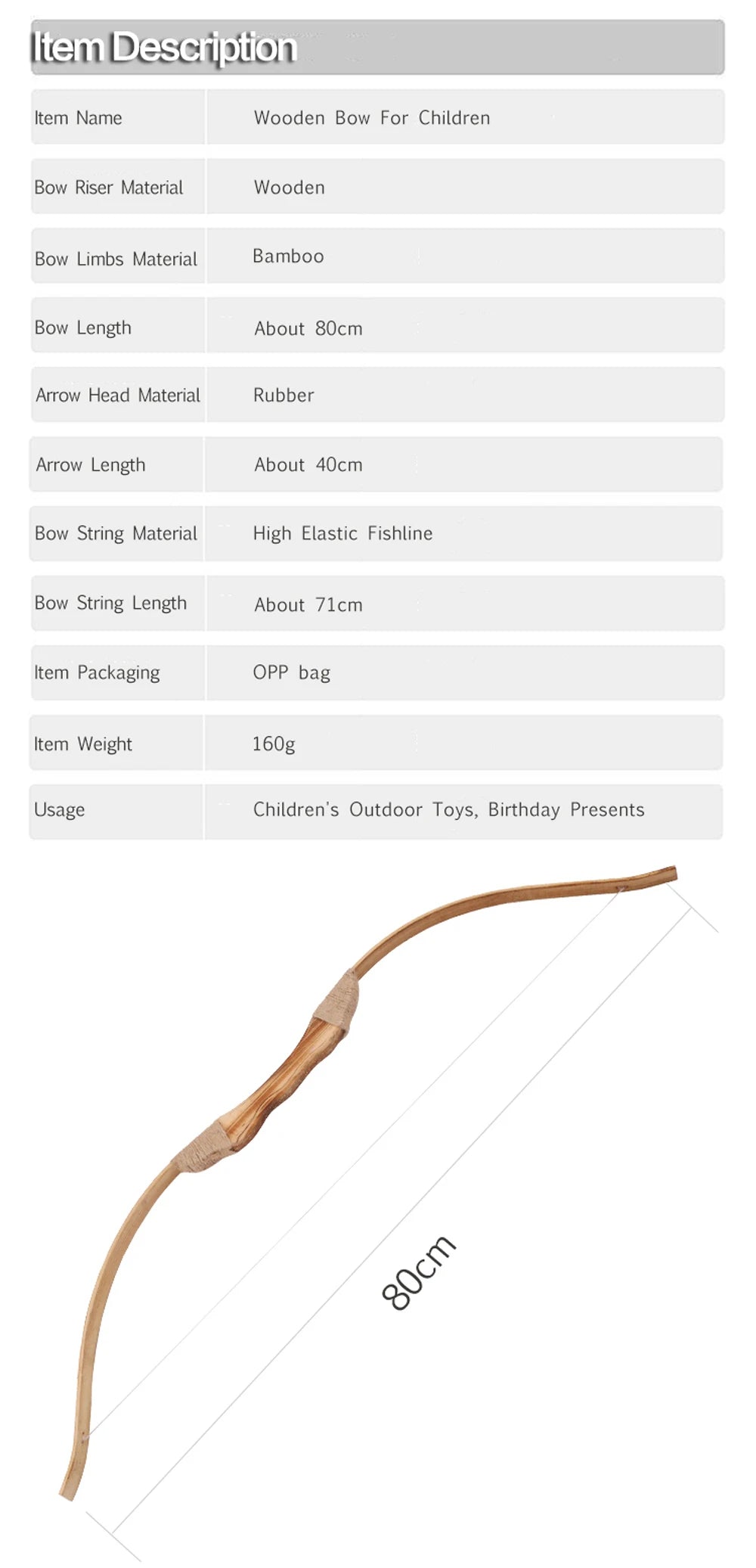Bamboo Wooden Bow 1 Set Children Bows And Arrows With 3 Safety Arrow Quiver Arm Guard Set For Outdoors Archery