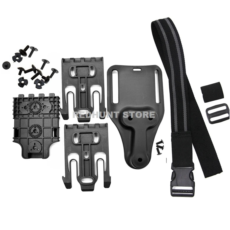 Tactical Drop Leg Holster QLS 19 22 Mid-low Belt Holster Loop Universal Pistol Holster Elactic Thigh Strap for Hunting