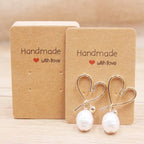 50pc Paper Earring Handmade Style Earring Card 5x5cm/3x3cm/5x9cm/5x6.5cm/5x7cm Brown/White DIY Jewelry Package Card