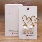 50pc Paper Earring Handmade Style Earring Card 5x5cm/3x3cm/5x9cm/5x6.5cm/5x7cm Brown/White DIY Jewelry Package Card