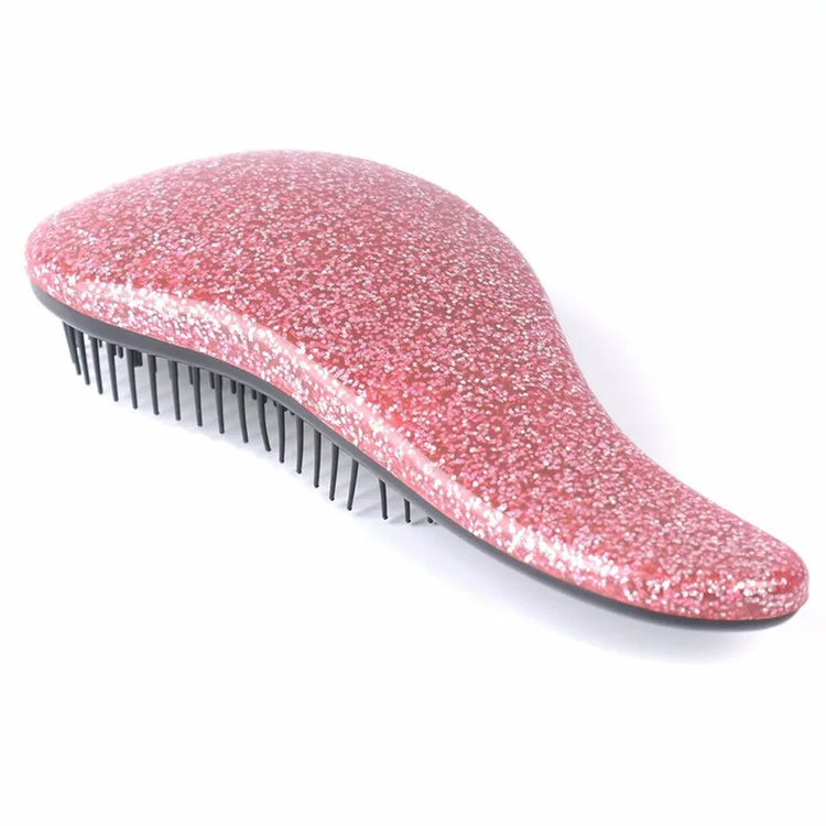 Magic Anti-static Hair Brush Handle Tangle Detangling Comb Shower Electroplate Massage Comb Salon Hair Styling Tool